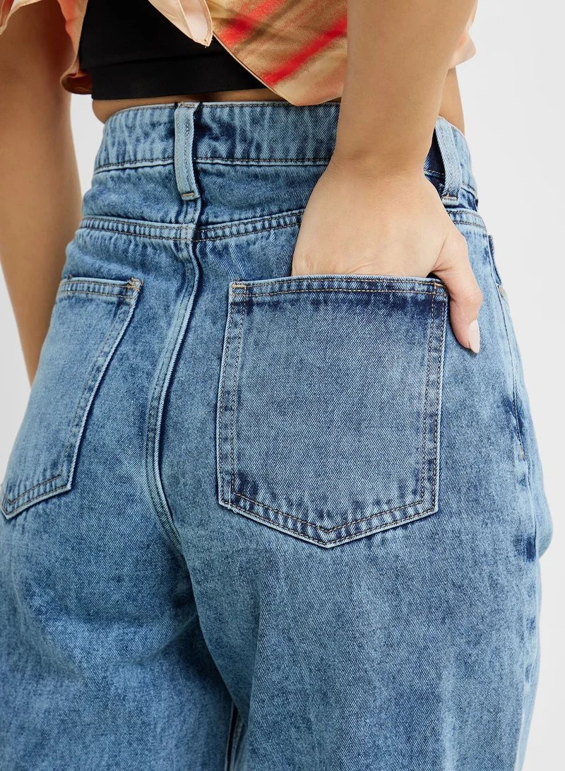 Ginger Bleached High Waist Straight Fit Jeans