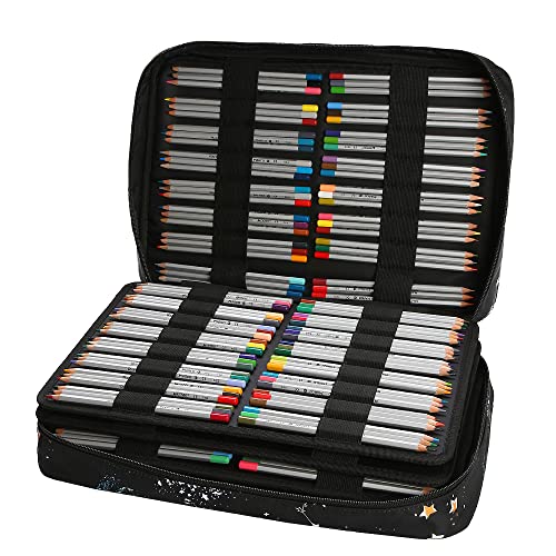 Lbxgap Portable Colored Pencil Case 480 Slots Pencil Case or 320 Gel Pen Case Large Capacity Pencil Organizer with Handle Strap Handy Colored Pencil Box for Artist - Image 4