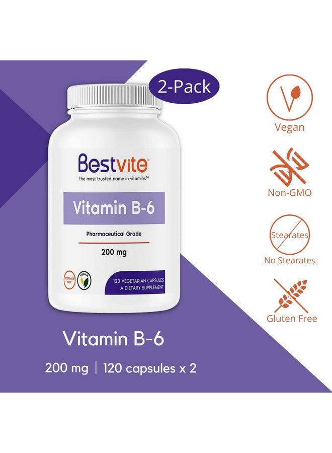 BESTVITE Vitamin B6 200Mg (240 Vegetarian Capsules) (2Pack) No Stearates No Flow Agents - Image 4