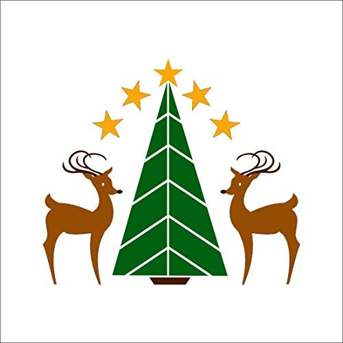 Asian Paints Wall-Ons, 'Christmas Tree with a Reindeer and Stars' Decal, DIY Removable Peel and Stick UV Printed Wall Sticker - 'Covers H 1 ft x W 2.5 ft', Home Décor - Image 3