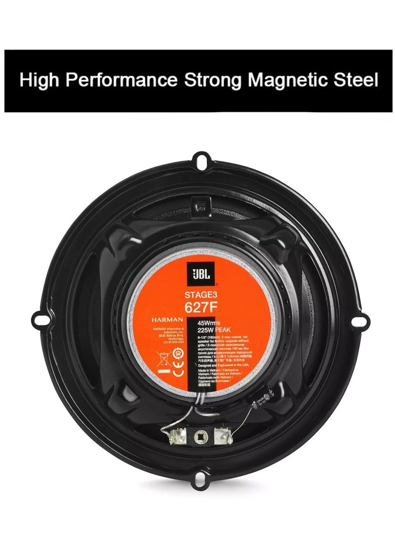 JBL - JBL Stage 3637F 225W 2-Way Coaxial Car Speakers Audio Music Player – High-Performance Audio with Strong Magnetic Steel for Loud and Clear Sound - Image 1
