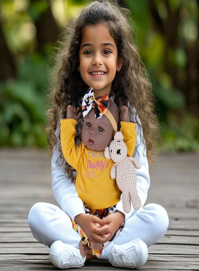 Milidool Lifelike Black Reborn Baby Dolls Girl - 18 Inches Realistic Girl Baby Doll Black American Newborn Weighted Real Life Baby Dolls, Girls Gifts Set for Kids 3+, Pretend Play, Collection - Image 3