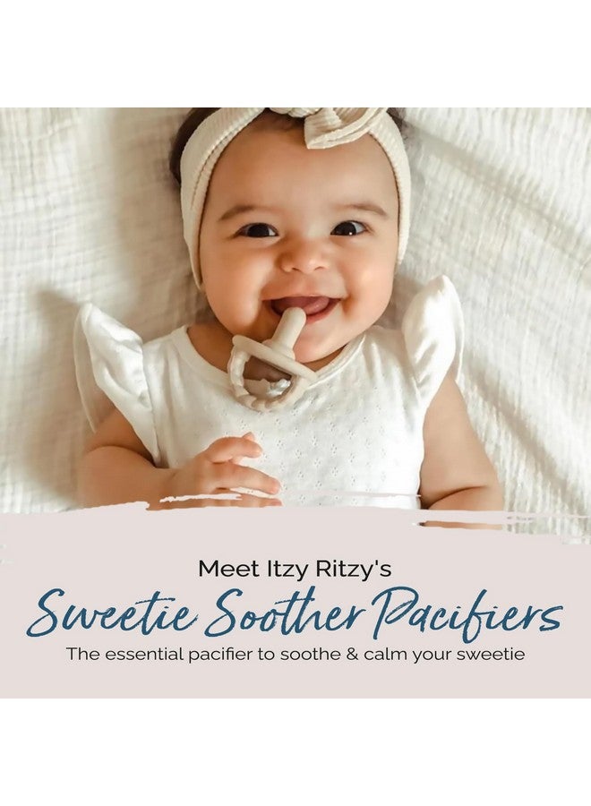 Itzy Ritzy لهايات سيليكون للمواليد الجدد - لهايات سويت سوذر تتميز بمقبض قابل للطي وفتحتين للهواء لزيادة الأمان؛ للأعمار من المواليد الجدد وما فوق، مجموعة من 2 بلون كريمة الزبدة والخبز المحمص - Image 2