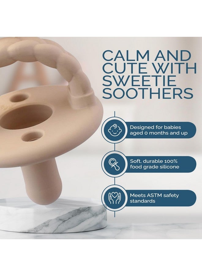 Itzy Ritzy لهايات سيليكون للمواليد الجدد - لهايات سويت سوذر تتميز بمقبض قابل للطي وفتحتين للهواء لزيادة الأمان؛ للأعمار من المواليد الجدد وما فوق، مجموعة من 2 بلون كريمة الزبدة والخبز المحمص - Image 4