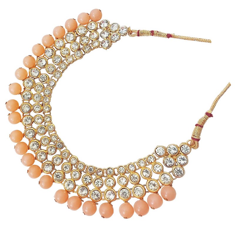 CHRISHAN Store gold plated designer stone pearl necklace set for women and girls. - Image 4