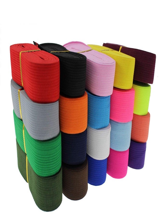 JESEP Assorted-Color Knit Elastic Band for Sewing 40 Yards 1inch-25mm Flat Heavy Stretchy Elastic Straps Elastic Band Spool for DIY Craft-Bedspread-Clothing-Pants Waistband-Wigs-Skirts- DIY Projects - Image 1