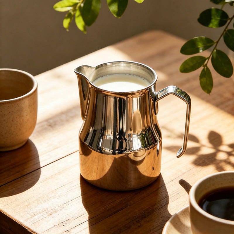 304 Stainless Steel Milk Frothing Pitcher, Non-Stick Teflon Coating, Spout for Latte Art, Barista Espresso Coffee Milk Frother, Multiple Sizes 350-900ml - Image 3