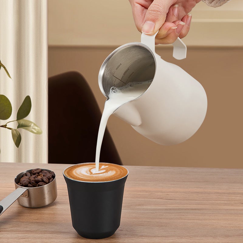 304 Stainless Steel Milk Frothing Pitcher, Non-Stick Teflon Coating, Spout for Latte Art, Barista Espresso Coffee Milk Frother, Multiple Sizes 350-900ml - Image 5