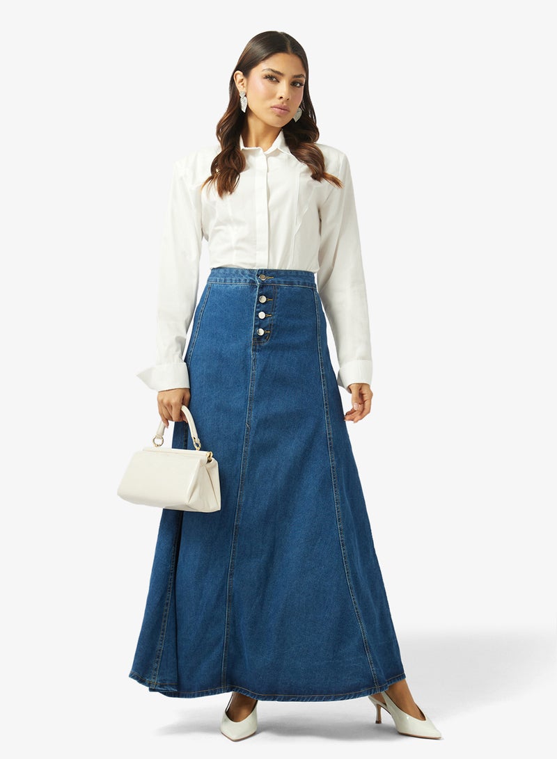 Khizana Denim A-line Skirt - Image 2
