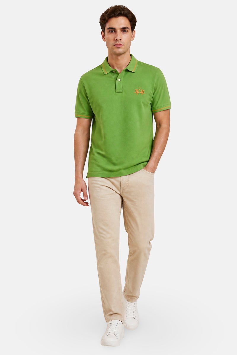 La Martina Men Regular Fit Embroidered Logo Long Sleeve Polo Shirt, Green - Image 4
