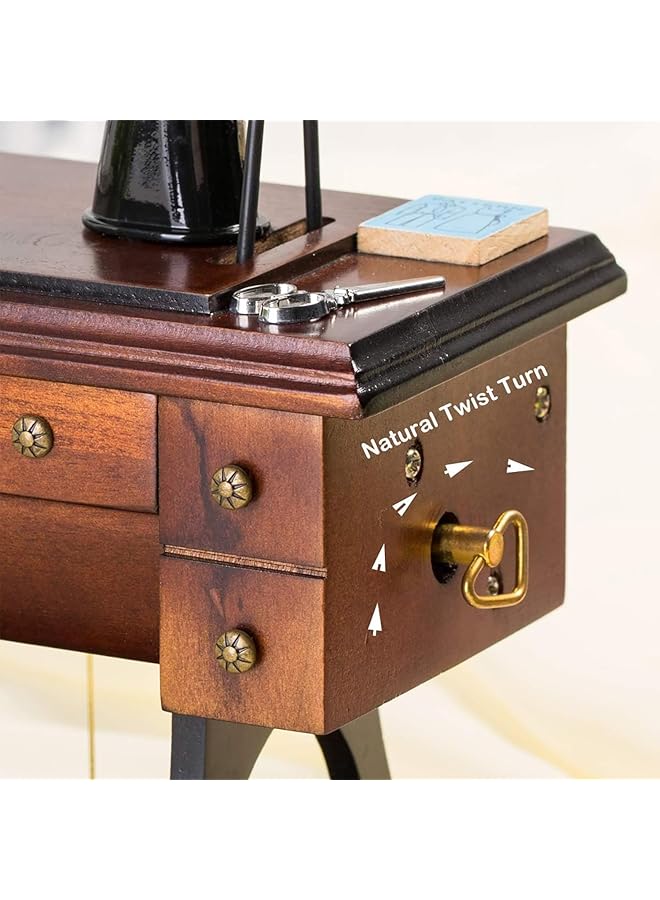 erorex Sewing Machine Music Box Gift Vintage Mini Wind Up Mechanical Music Box With Inch You Are My Sunshine Inch Melody Ideal For Mother'S Day Birthdays And Sewing Room Decor - Image 4