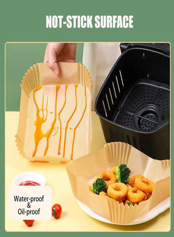 GOFFUGT Air Fryer Disposable Paper Liner, Rectangular for Ninja 2-Basket Air Fryer, Natural Non-stick Parchment Paper Liner, 8.6x5.5 inch 100Pcs Rectangle Parchment Paper for DZ201, DZ401, FG551 - Image 4