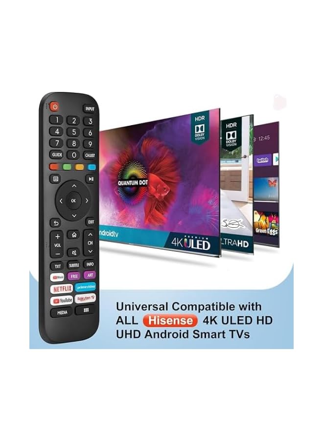 The Bros New Universal Replacement for Hisense-VIDAA-TV-Remote EN2G30H/EN2A30 with Netflix, Prime Video, YouTube, Rakuten TV Buttons. - Image 5
