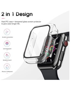 TYCOM Case Compatible with Apple Watch Series 6/SE/Series 5/Series 4 44mm with Built in Tempered Glass Screen Protector- All Around Hard PC Case Overall Protective Cover (Clear) (40mm)  - Image 2