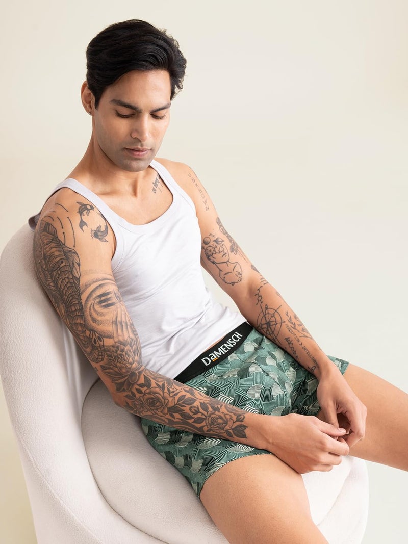DAMENSCH Men's Regular Fit Printed Cotton Trunks | Combed Cotton, Stretchy Fabric, Anti-Bacterial and Microfibre Waistband - Image 5