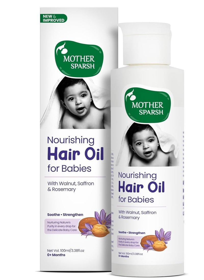 Mother Sparsh - Mother Sparsh Nourishing Baby Hair Oil | Soothe & Nourishes Delicate Baby Scalp | Suitable Hair Oil for Newborns | Paraben Free, Sulphate Free- 100ml - Image 1