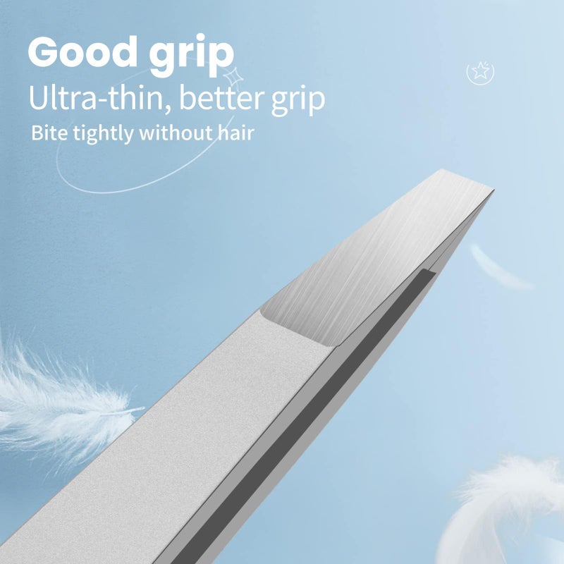 ZERNBER Eyebrow Hair Removal Tweezers, Slant Tweezer Handmade Professional Eyebrow Facial & Hair Remover Better closure Stainless Steel - Image 4