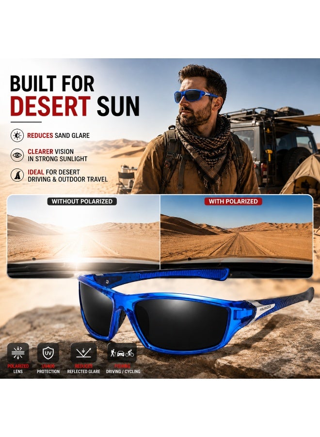 Polarized Sports Sunglasses for Men, UV400 Anti-Glare Eyewear for Fishing, Cycling, Driving, Hiking, Outdoor Activities — Lightweight TR90 Frame - Image 5