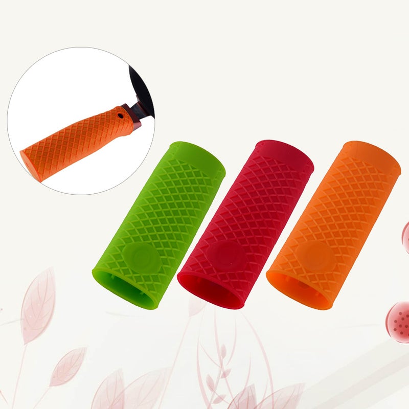 3 Pack Silicone Hot Handle Holder Potholder Rubber Pot Handle Sleeve Heat Resistant for Pans Metal Frying Pans Skillets Griddles - Image 3