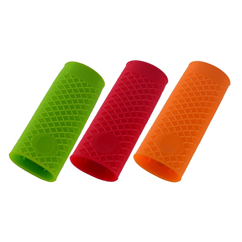 3 Pack Silicone Hot Handle Holder Potholder Rubber Pot Handle Sleeve Heat Resistant for Pans Metal Frying Pans Skillets Griddles - Image 1
