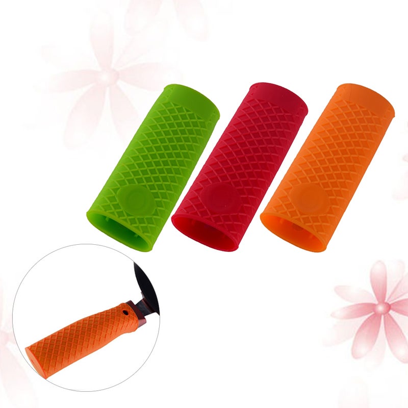 3 Pack Silicone Hot Handle Holder Potholder Rubber Pot Handle Sleeve Heat Resistant for Pans Metal Frying Pans Skillets Griddles - Image 5
