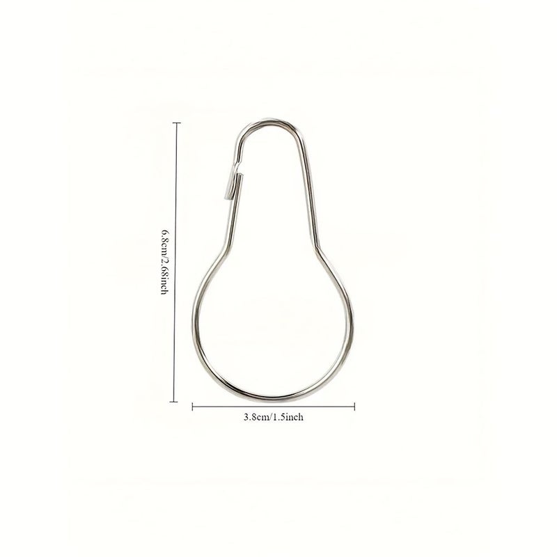 25 Pcs Decorative Gourd Shaped Curtain Ring Hooks Extended Metal Sliding Open Ring Shower Bath Additions - Image 3