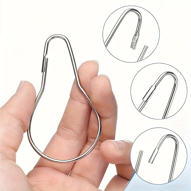 25 Pcs Decorative Gourd Shaped Curtain Ring Hooks Extended Metal Sliding Open Ring Shower Bath Additions - Image 5