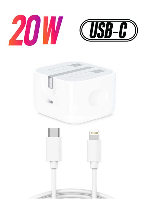 IPhone 20W USB-C Power Adapter With Cable for iPhone 12 / iPhone 13Pro max /12mini (iPhone 20W USB-C Power Adapter)