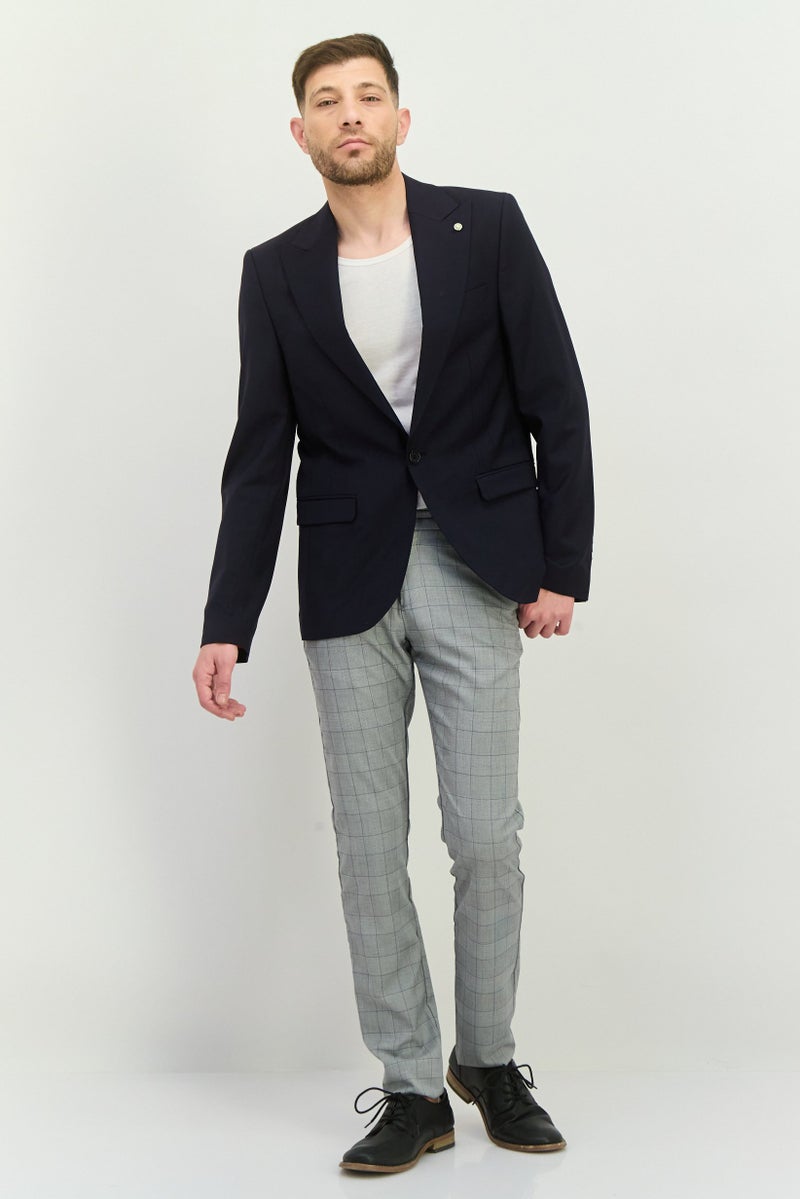 Twisted Tailor Men Regular Fit Solid Semi-Formal Blazer, Navy - Image 4