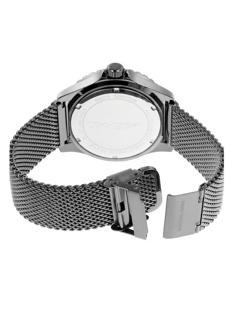 ام كي ساعة رجالية Everest 43 مم أسود معدني MK9093 - Image 2