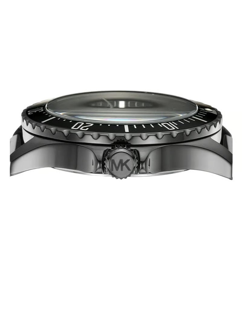 ام كي ساعة رجالية Everest 43 مم أسود معدني MK9093 - Image 4