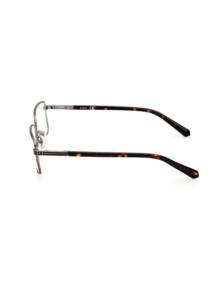 GUESS Men's Rectangular Shape Eyeglass Frames - GU5006100956 - Lens Size: 56 Mm - Matte Gunmetal - Image 2
