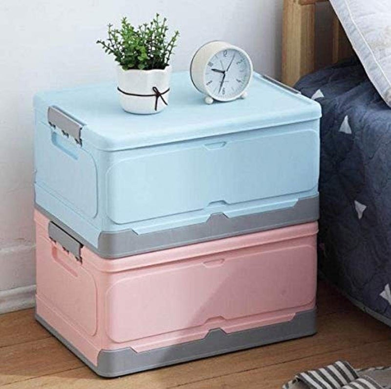Home-Cloud HomeCloud Storage Box Foldable/Foldable Storage Box/Storage Organizer Plastic Organizer For Storage,Bedroom,Home, Office, Hospital, Parlour And School (Small, Pink), Rectangular - Image 3