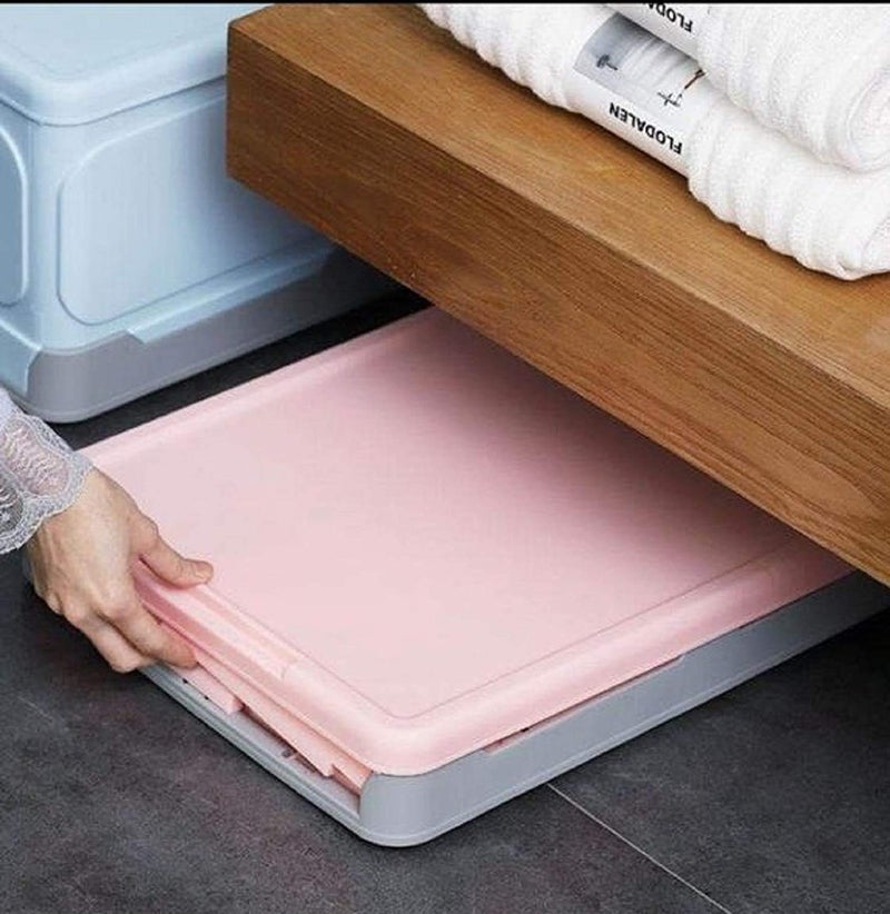 Home-Cloud HomeCloud Storage Box Foldable/Foldable Storage Box/Storage Organizer Plastic Organizer For Storage,Bedroom,Home, Office, Hospital, Parlour And School (Small, Pink), Rectangular - Image 4