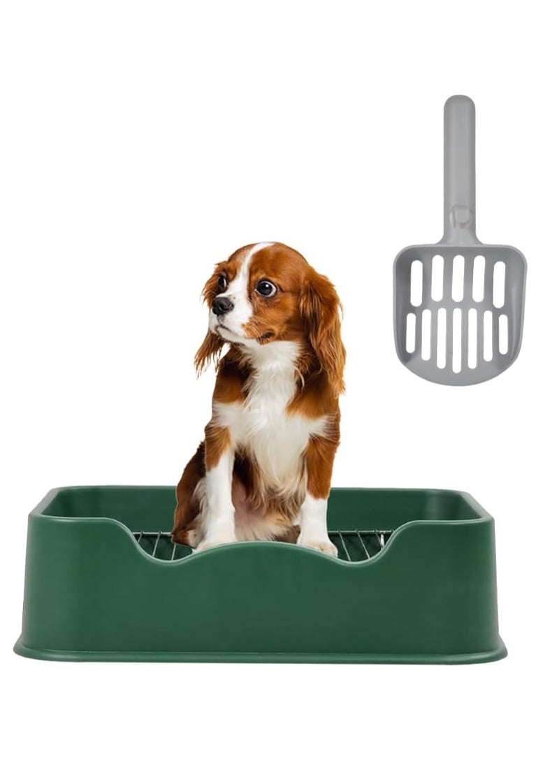 NNC PETS Dog toilet with Stainless steel mesh, Litter scoop and Non-slip base, 52 cm Dog potty tray for small to medium dogs, and Pet Training pad for Indoor/Outdoor use (Green) - Image 1
