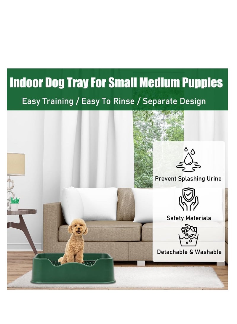 NNC PETS Dog toilet with Stainless steel mesh, Litter scoop and Non-slip base, 52 cm Dog potty tray for small to medium dogs, and Pet Training pad for Indoor/Outdoor use (Green) - Image 3