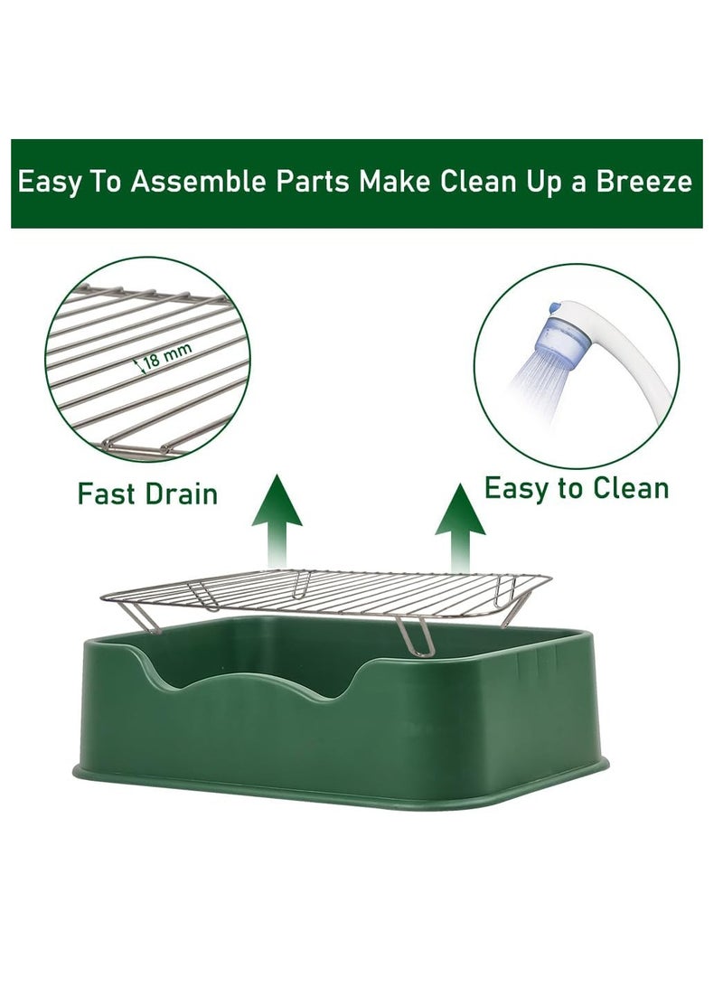 NNC PETS Dog toilet with Stainless steel mesh, Litter scoop and Non-slip base, 52 cm Dog potty tray for small to medium dogs, and Pet Training pad for Indoor/Outdoor use (Green) - Image 4