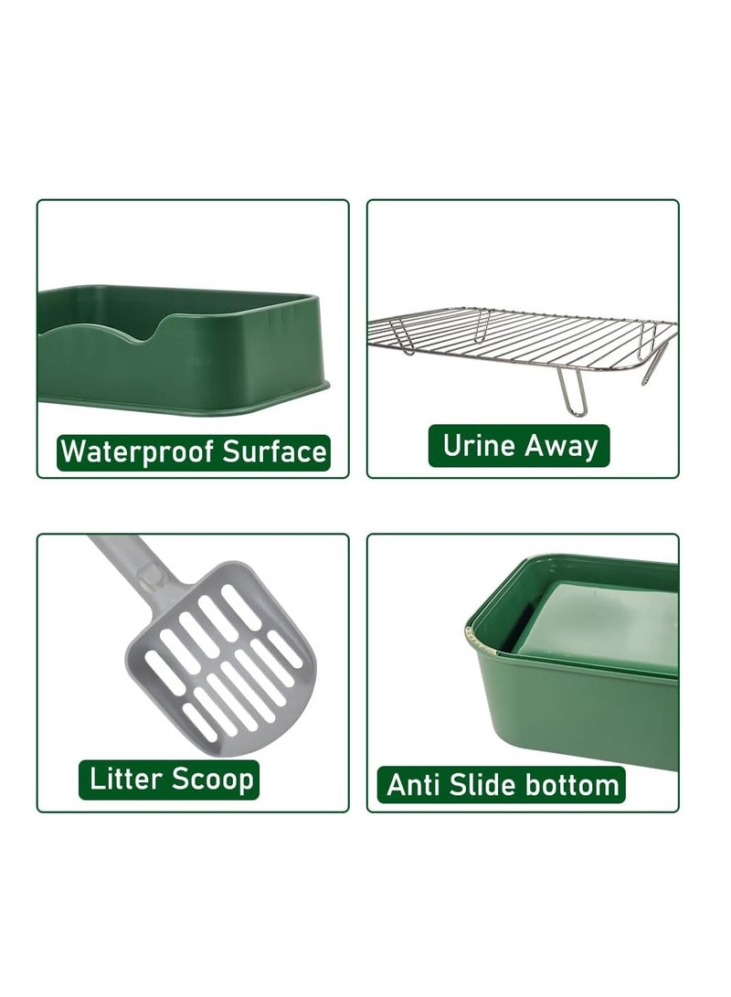 NNC PETS Dog toilet with Stainless steel mesh, Litter scoop and Non-slip base, 52 cm Dog potty tray for small to medium dogs, and Pet Training pad for Indoor/Outdoor use (Green) - Image 5