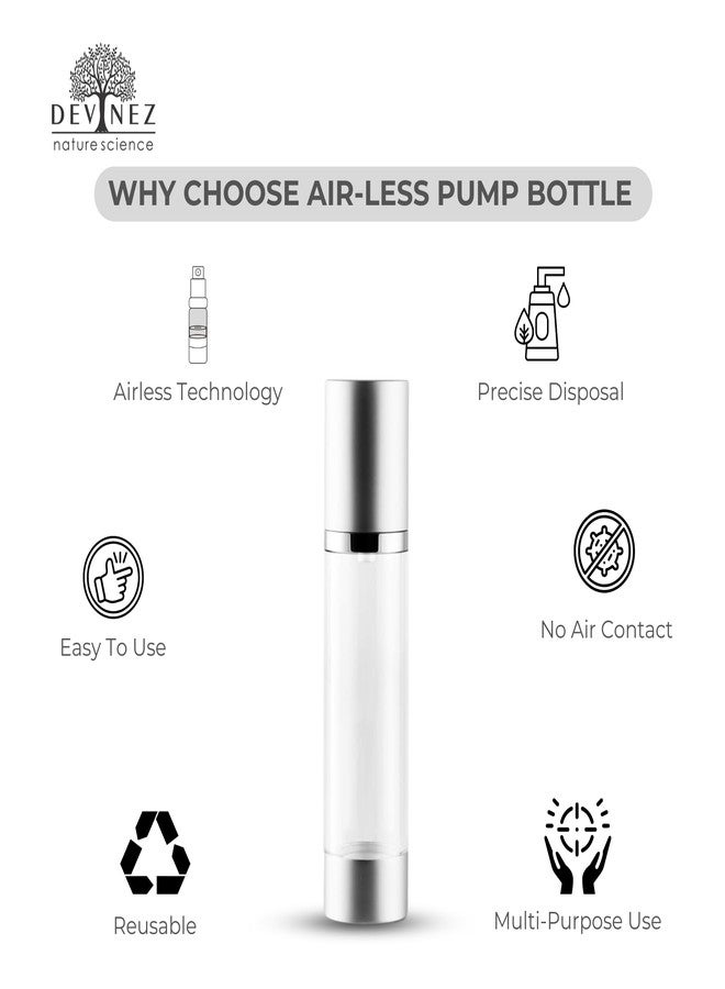 Devinez Airtight Empty Transparent Round Pump Bottle 50ml, Set of 2 - Multipurpose Use Refillable Cosmetic Container,Beauty Products storage, Leak Proof Storage Bottle, Air tight Bottle - Image 4