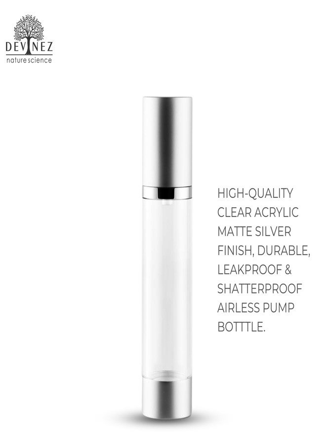 Devinez Airtight Empty Transparent Round Pump Bottle 50ml, Set of 2 - Multipurpose Use Refillable Cosmetic Container,Beauty Products storage, Leak Proof Storage Bottle, Air tight Bottle - Image 2