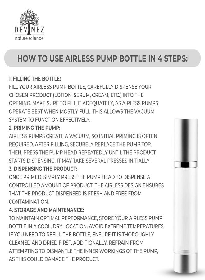 Devinez Airtight Empty Transparent Round Pump Bottle 50ml, Set of 2 - Multipurpose Use Refillable Cosmetic Container,Beauty Products storage, Leak Proof Storage Bottle, Air tight Bottle - Image 5