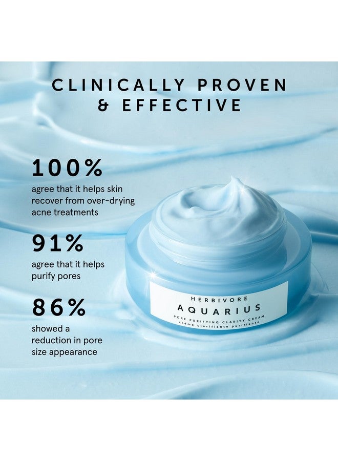 HERBIVORE Aquarius Pore Purifying Clarity Cream - Daily Moisturizer with BHA to Clean Pores & Balance Oily Skin for a Soft, Matte Finish, Plant-based, Vegan, Cruelty-free, 50mL / 1.7 oz - Image 2