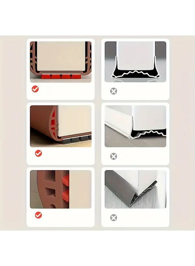 White Polyester Door Draft Stopper Windproof Insulating Seal Strip Adjustable 36 61inch - Image 5