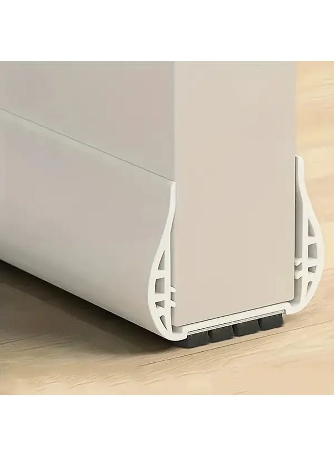 White Polyester Door Draft Stopper Windproof Insulating Seal Strip Adjustable 36 61inch - Image 2