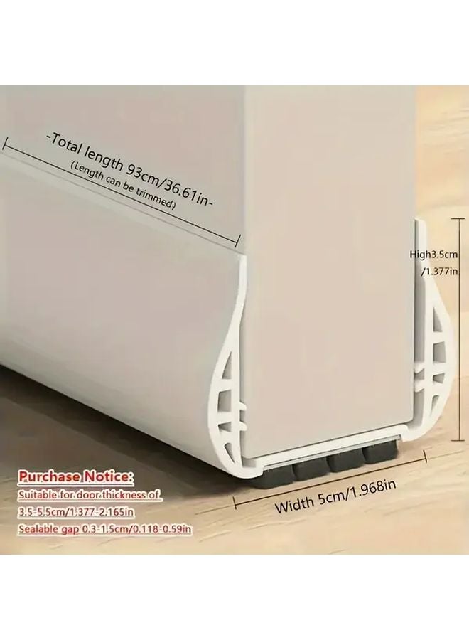 White Polyester Door Draft Stopper Windproof Insulating Seal Strip Adjustable 36 61inch - Image 1