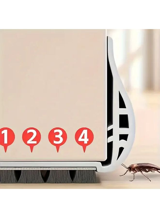 White Polyester Door Draft Stopper Windproof Insulating Seal Strip Adjustable 36 61inch - Image 3