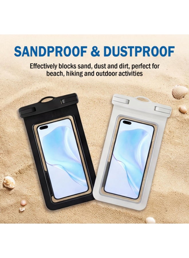 2 Pack Waterproof Phone Case IPX8, Universal Phone Pouch Underwater Dry Bag with Lanyard, Sensitive Touch Screen, Fits iPhone Samsung up to 7.2”, for Beach Swimming Snorkeling Travel - Image 3