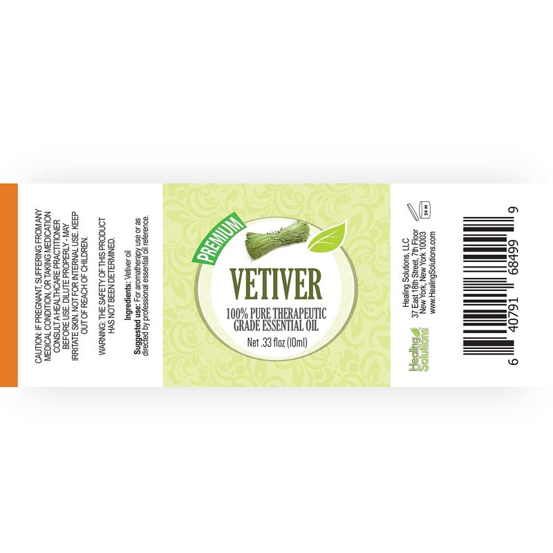 Healing Solutions 10ml Oils - Vetiver Essential Oil - 0.33 Fluid Ounces - Image 3