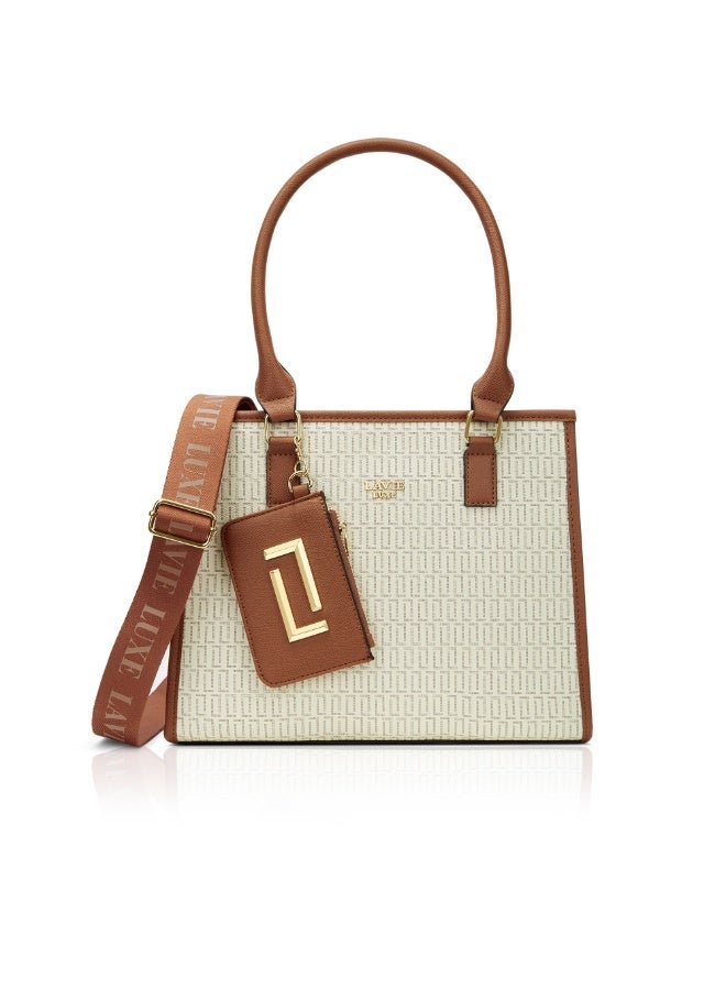 Lavie Luxe Women's Mono Quad25 Medium Handbag (Offwhite) - Image 1