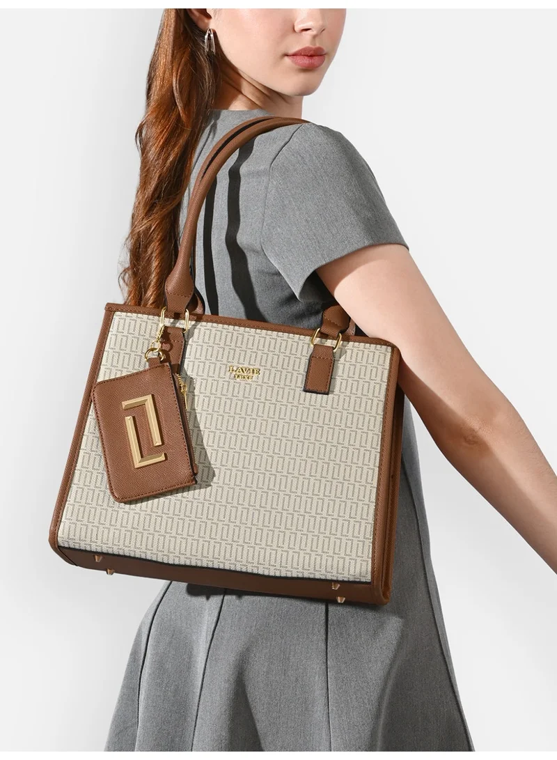 Lavie Luxe Women's Mono Quad25 Medium Handbag (Offwhite)